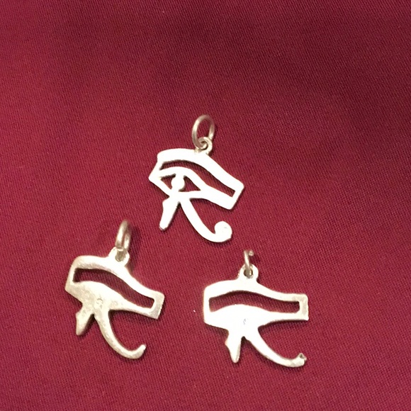 3 Sliver Egyptian Pendants Eye Of Hours - Picture 3 of 4